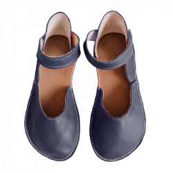 Ballerine barefoot sandales extra flexible Blue marino, fermeture velcro