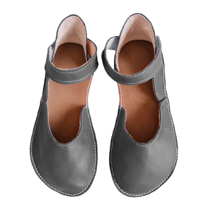 Ballerine barefoot sandales extra flexible Fog, fermeture velcro