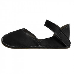 Ballerine barefoot sandales extra flexible Nero, fermeture velcro