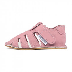 Chaussures cuir souples Caméo \\"P'tit scratch été\\" Uni Barefoot bebe enfant