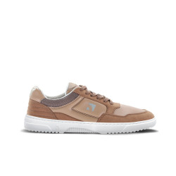 Chaussures cuir barefoot souples Sneakers Barebarics - Axiom - Brown & white
