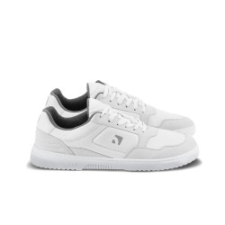 Chaussures cuir barefoot souples Sneakers Barebarics - Axiom - White & Light Grey