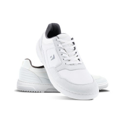 Chaussures cuir barefoot souples Sneakers Barebarics - Axiom - White & Light Grey