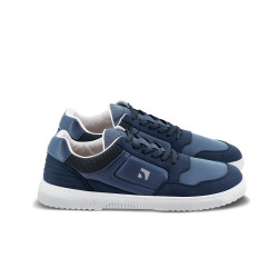 Chaussures cuir barefoot souples Sneakers Barebarics - Axiom - Dark Blue & White
