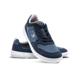 Chaussures cuir barefoot souples Sneakers Barebarics - Axiom - Dark Blue & White