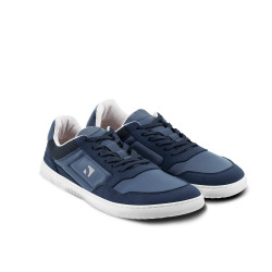 Chaussures cuir barefoot souples Sneakers Barebarics - Axiom - Dark Blue & White