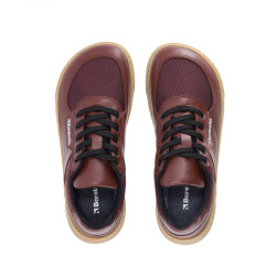 Chaussures cuir barefoot souples Sneakers Barebarics - Bravo - Maroon Brown