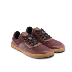 Chaussures cuir barefoot souples Sneakers Barebarics - Bravo - Maroon Brown