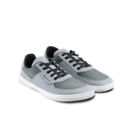 Chaussures cuir barefoot souples Sneakers Barebarics - Bravo - Grey & White