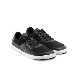 Chaussures cuir barefoot souples Sneakers Barebarics - Bravo - Black & White