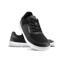 Chaussures cuir barefoot souples Sneakers Barebarics - Bravo - Black & White