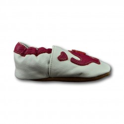 Chaussons cuir souple Elephant rose