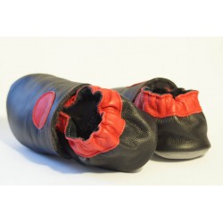 Chaussons cuir souple adulte Cercle rouge