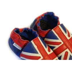 Chaussons cuir FOURRES adulte Drapeaux anglais