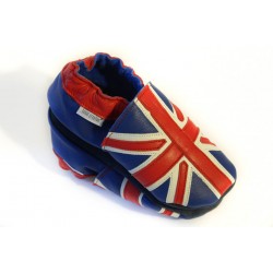 Chaussons cuir souple adulte Drapeaux anglais