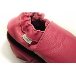 Chaussons cuir souple Rose fushia bébé/enfant/adulte