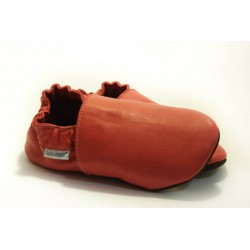 Chaussons cuir souple adulte Rosso Fueco
