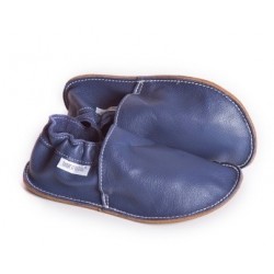 Chaussures cuir bleues roi souples, P'tite Gomme, semelle caoutchouc bébé/enfant/adulte