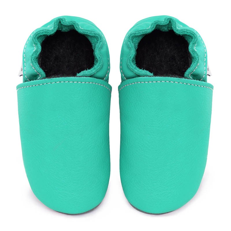 Chausson cuir souple creme pour adulte - chaussons enfant