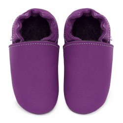 Chaussons cuir souple Violet bébé/enfant/adulte