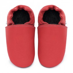 Chaussons cuir souple Rosso Fueco bébé/enfant/adulte