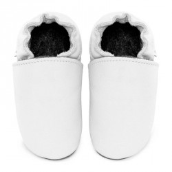 Chaussons cuir Blanc bébé/enfant/adulte