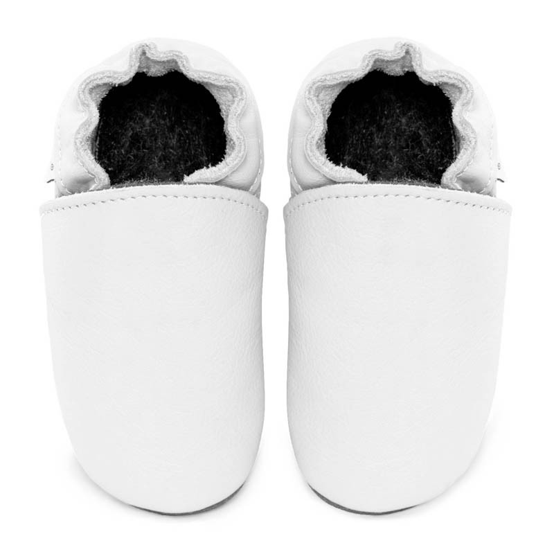 Chaussons cuir Blanc bébé/enfant/adulte