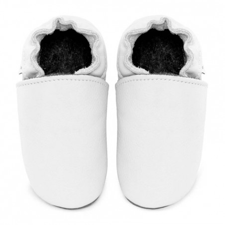 Chaussons cuir FOURRES Blanc bébé/enfant/adulte