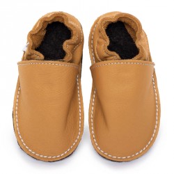 Chaussures cuir Savannes souples \\"P'tite Gomme\\", semelle caoutchouc bébé/enfant/adulte