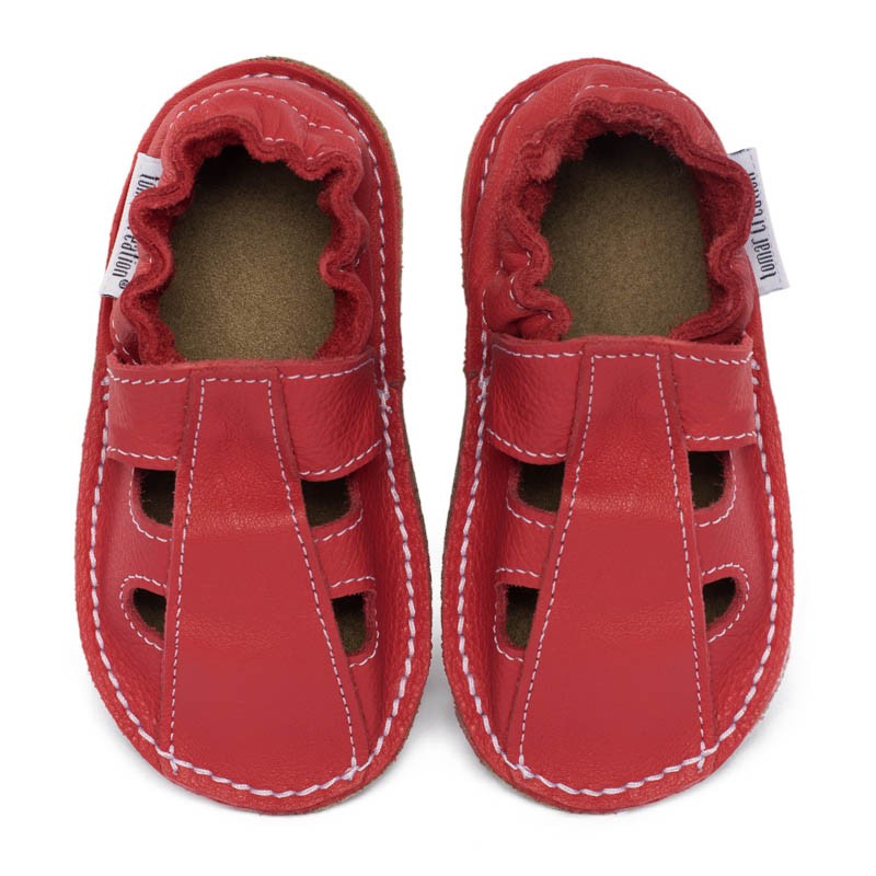 Chaussures cuir Rosso Fueco souples \\"P'tite Gomme été\\", semelle caoutchouc Chaussures cuir Rosso Fueco souples \\"P'tite Gomme été\\", semelle caoutchouc