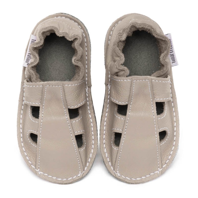 Chaussures cuir Crèmes souples \\"P'tite Gomme été\\", semelle caoutchouc Chaussures cuir Crèmes souples \\"P'tite Gomme été\\", semelle caoutchouc