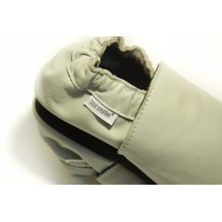 Chaussons cuir bébé Gris clair
