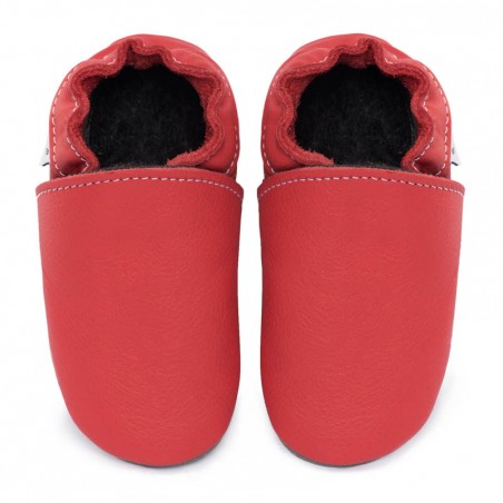 Chaussons cuir FOURRES bébé Rosso Fueco