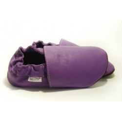 Chaussons cuir FOURRES bébé Violet