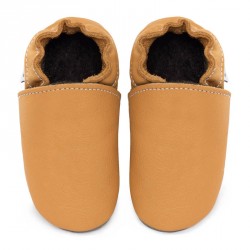 Chaussons cuir FOURRES bébé Savane