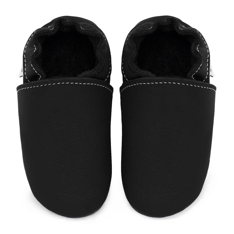 Chaussons Cuir Fourres Bébé - Chaussons Fourrés