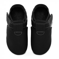 Chaussons cuir souple bébé Zippy Nero