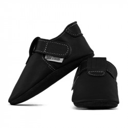 Chaussons cuir souple bébé Zippy Nero