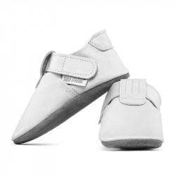 Chaussons cuir souple bébé Zippy Bianco