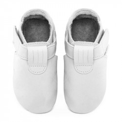 Chaussons cuir souple bébé Zippy Bianco