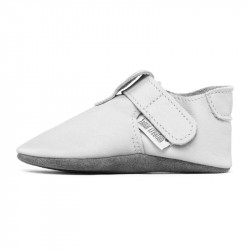 Chaussons cuir souple bébé Zippy Bianco