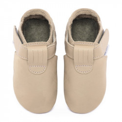 Chaussons cuir souple bébé Zippy Cream