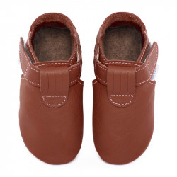 Chaussons cuir souple bébé Zippy Bruciato