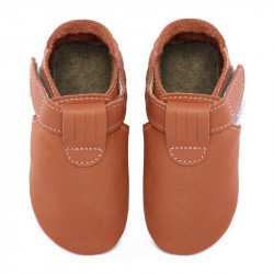 Chaussons cuir souple bébé Zippy Brandy