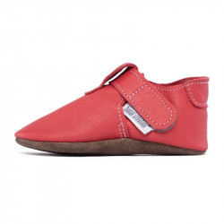 Chaussons cuir souple bébé Zippy Rosso Fueco