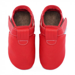 Chaussons cuir souple bébé Zippy Santa claus