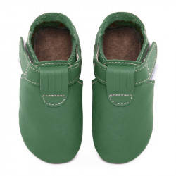 Chaussons cuir souple bébé Zippy Avocado