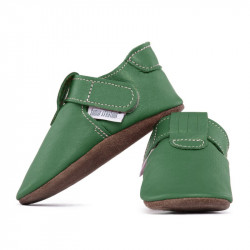 Chaussons cuir souple bébé Zippy Avocado