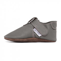 Chaussons cuir souple bébé Zippy Fog