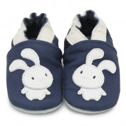 Chaussons cuir bébé Carozoo Lapin